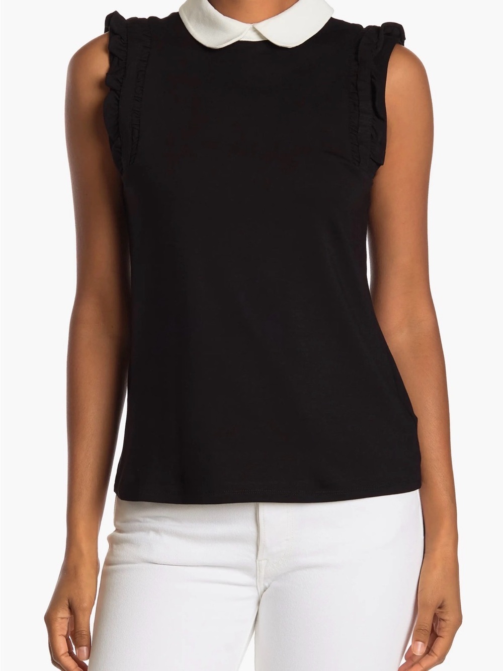 CeCe Ruffle Detail Collar Tank. Size XS